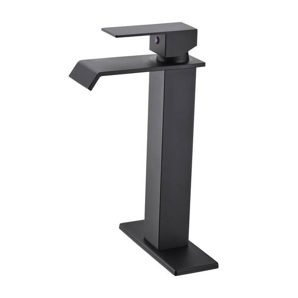 Single Handle Waterfall Spout Bathroom Faucet With In Matte Black Ybx 