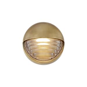 Palais 6-in 1 Light 9-Watt Ribbed Glass/Vintage Brass Integrated LED Vanity Light