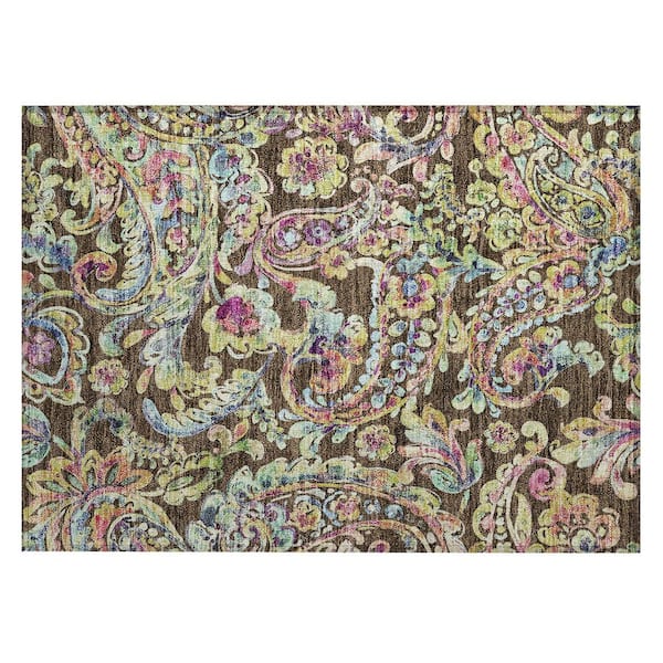 Addison Rugs Chantille Machine Washable Indoor/Outdoor Abstract ACN834 Chocolate 1 ft. 8 in. x 2 ft. 6 in. Area Rug
