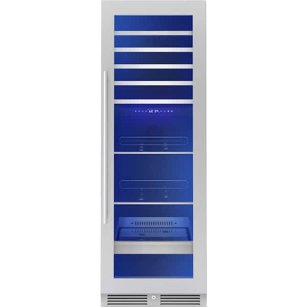 Presrv 24 in. 54-Bottle and 161-Can Dual Zone Full Size Beverage & Wine Cooler in Stainless Steel