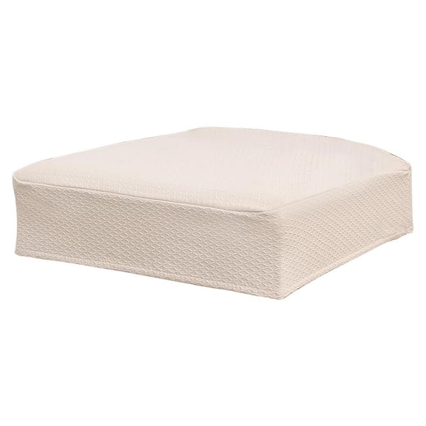 Set of 6 Waterproof Stretch Jacquard Dining Chair Seat Covers, Washable Slipcovers Protector, No Rear Covers, Beige