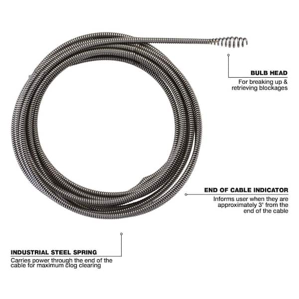 Milwaukee 1/4 in. x 25 ft. Drop Head Cable 48-53-2578 - The Home Depot