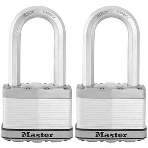 Heavy Duty Outdoor Padlock with Key, 2-1/2 in. Wide, 2-1/2 in. Shackle, 2 Pack