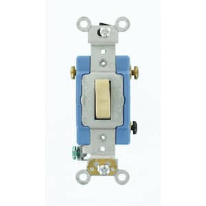 15 Amp Industrial Grade Heavy Duty 3-Way Toggle Switch, Ivory