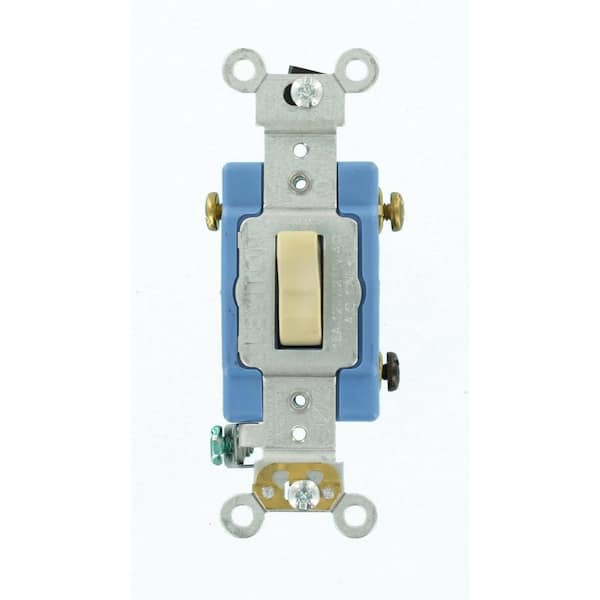 Leviton 15 Amp Industrial Grade Heavy Duty 3-Way Toggle Switch, Ivory 1203-2I