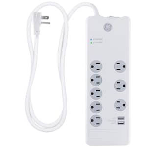 8-Outlet 2.1 Amp 4 ft. Cord 2100 Joules Surge Protector USB Charging