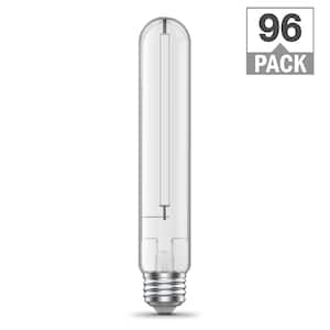 60-Watt Equivalent T10L Dimmable Straight White Filament Clear E26 Vintage Edison LED Light Bulb Daylight 5000K(96-Pack)