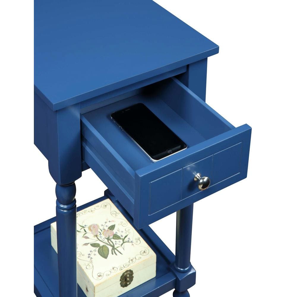 Cobalt Blue French Country Khloe Accent Table with Storage