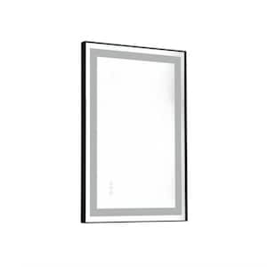 36 in. W x 24 in. H Large Rectangular Aluminium framed Wall Bathroom Vanity Mirror in Matte Black