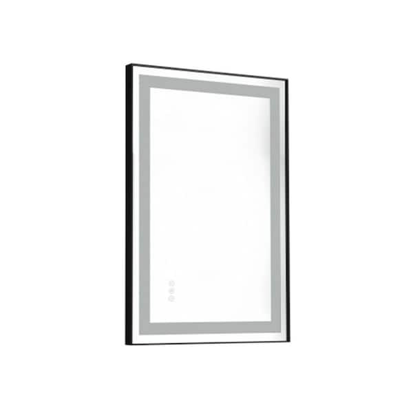 Unbranded 36 in. W x 24 in. H Large Rectangular Aluminium framed Wall Bathroom Vanity Mirror in Matte Black