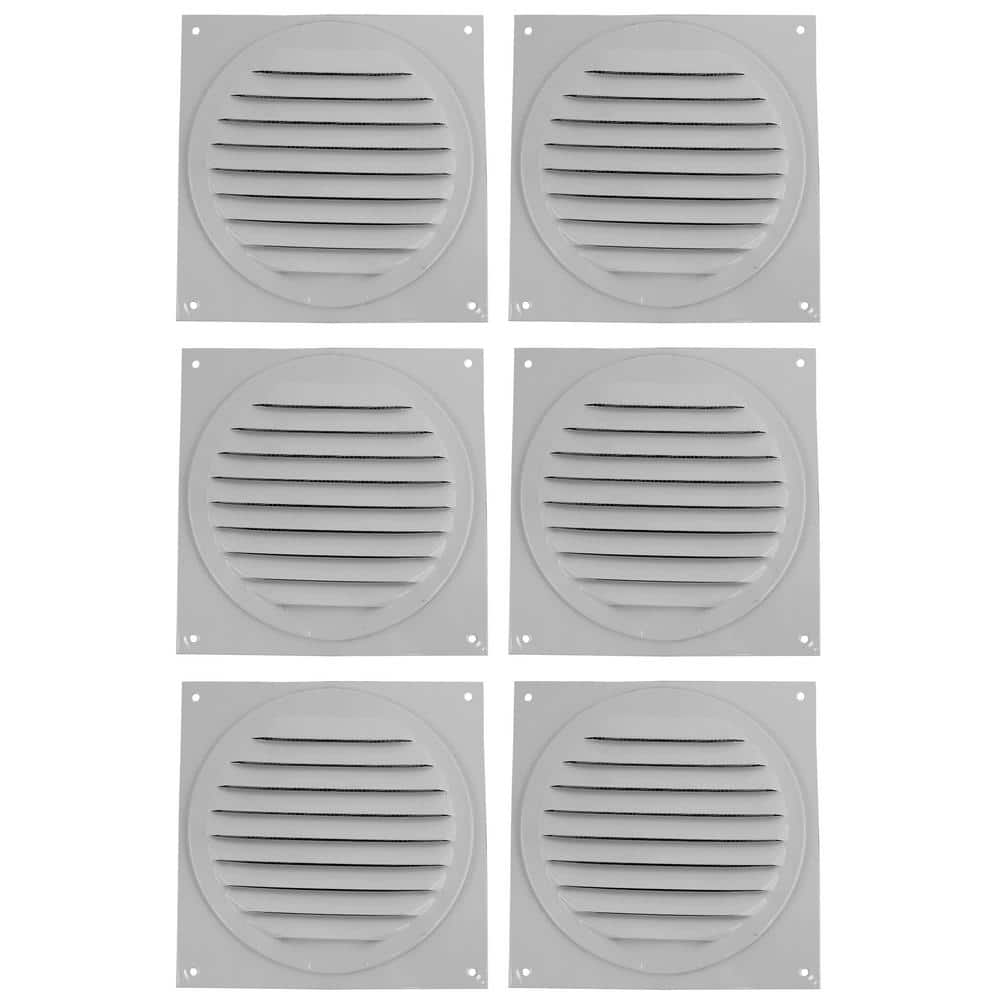 4 in. White Aluminum Round Soffit Vent (6-Pack)