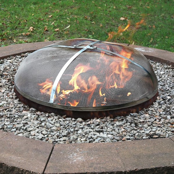 Stainless Steel Fire Pit Spark Screen, 24 Inch Fire Pit Spark Screen