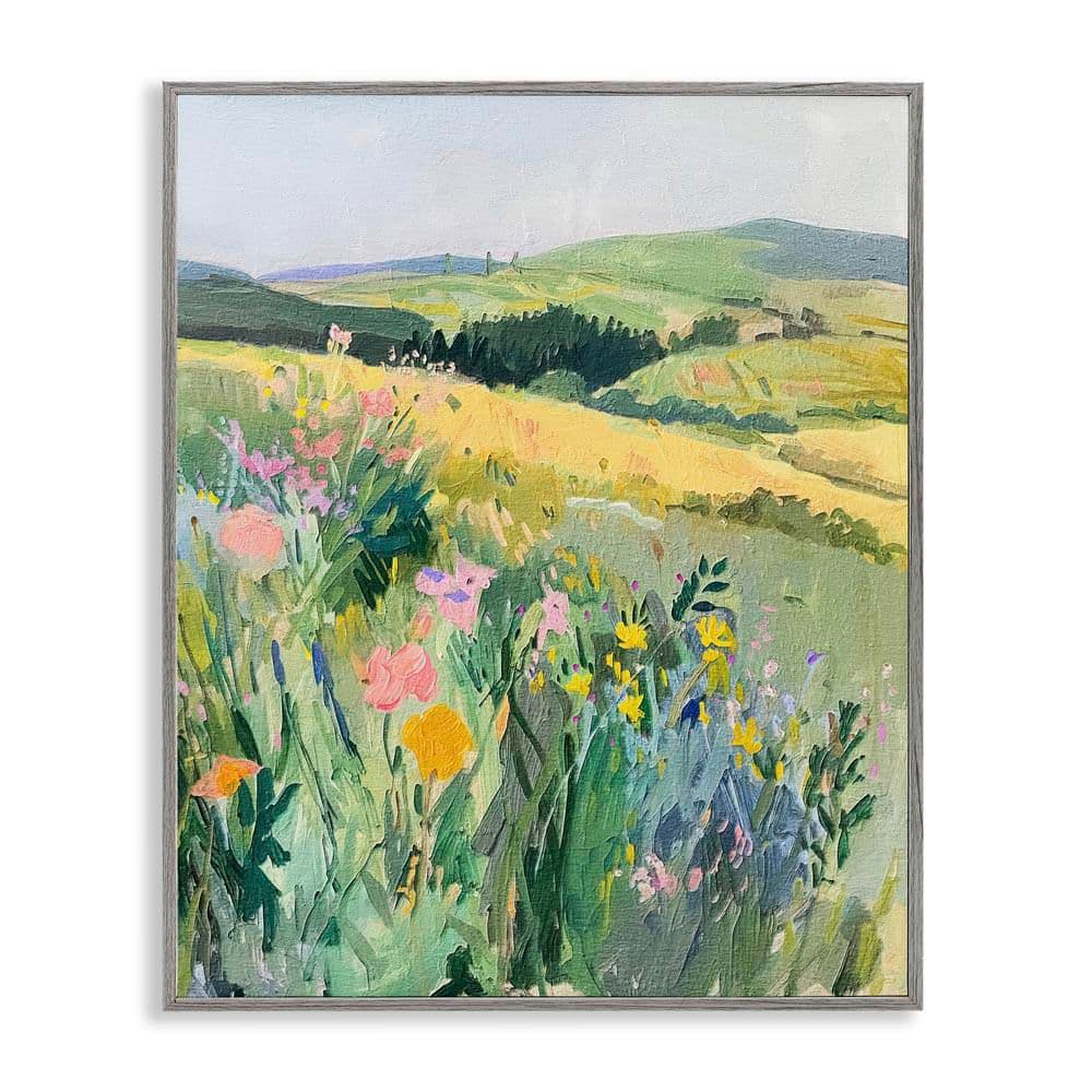 Pastel Landscape Hills by RileyB Gray Framed Nature Giclee Art Print 20 in. x 16 in. price history on PriceWatchPro