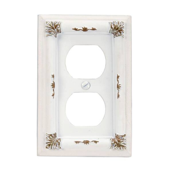 AMERELLE White 1-Gang Duplex Outlet Wall Plate