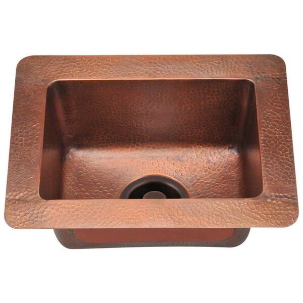 Polaris Sinks Undermount Copper 17 in. Single Bowl Kitchen Sink