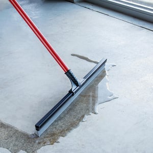 Floor Squeegee Adjustable Professional Water Squeegee Foam With 31.5  Handle for Garage Tile Shower Hair Floor Wiper (Grey) 