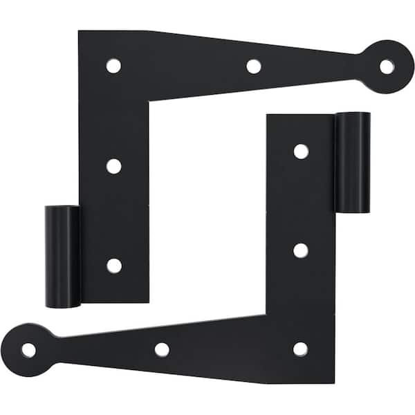 SteelTek L-Hinge with 0-in Offset (Sold as Pair), 304 Stainless Steel, Powder Coated Black
