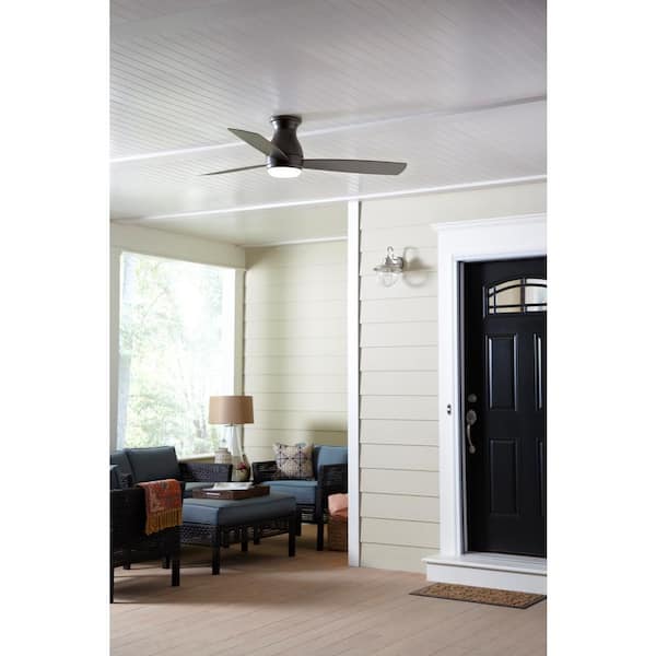 FANIMATION - Hugh 52 in. Integrated LED Indoor/Outdoor Black Ceiling Fan with Light Kit and Remote Control
