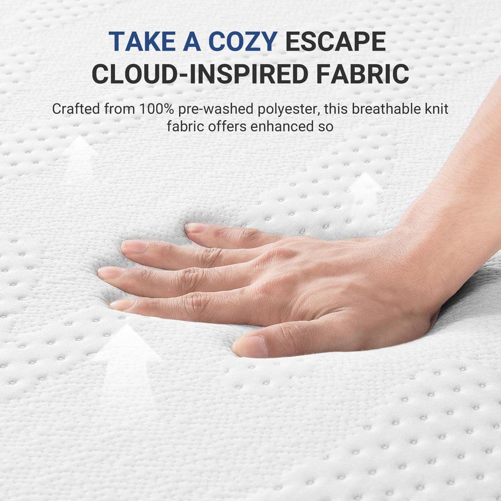Comfortable King Medium 12 in. Gel Memory Foam Mattress, Double-sided Available - thumbnail 2