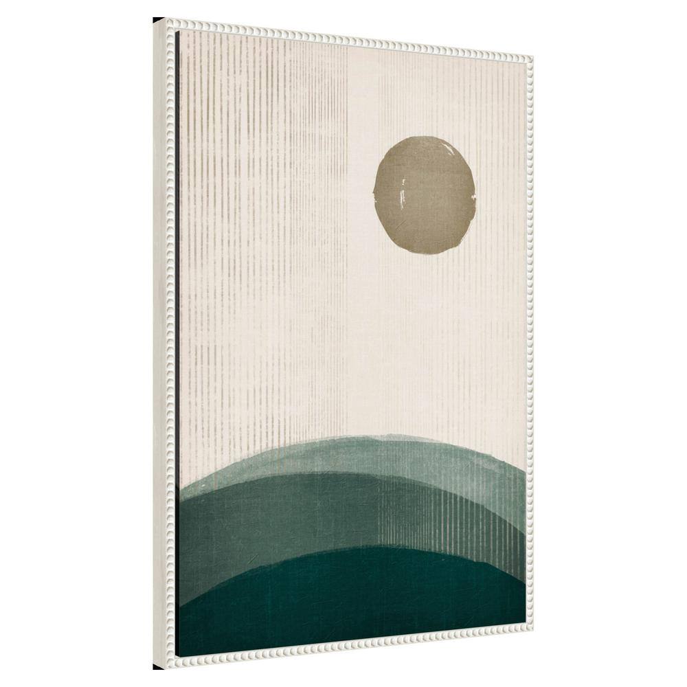 The Rusty Sun Abstract Canvas Art with White Floater Frame, 23 x 33 inches