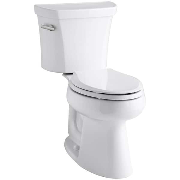 KOHLER Highline 2-piece 1.6 GPF Single Flush Elongated Toilet in White, Seat Not Included