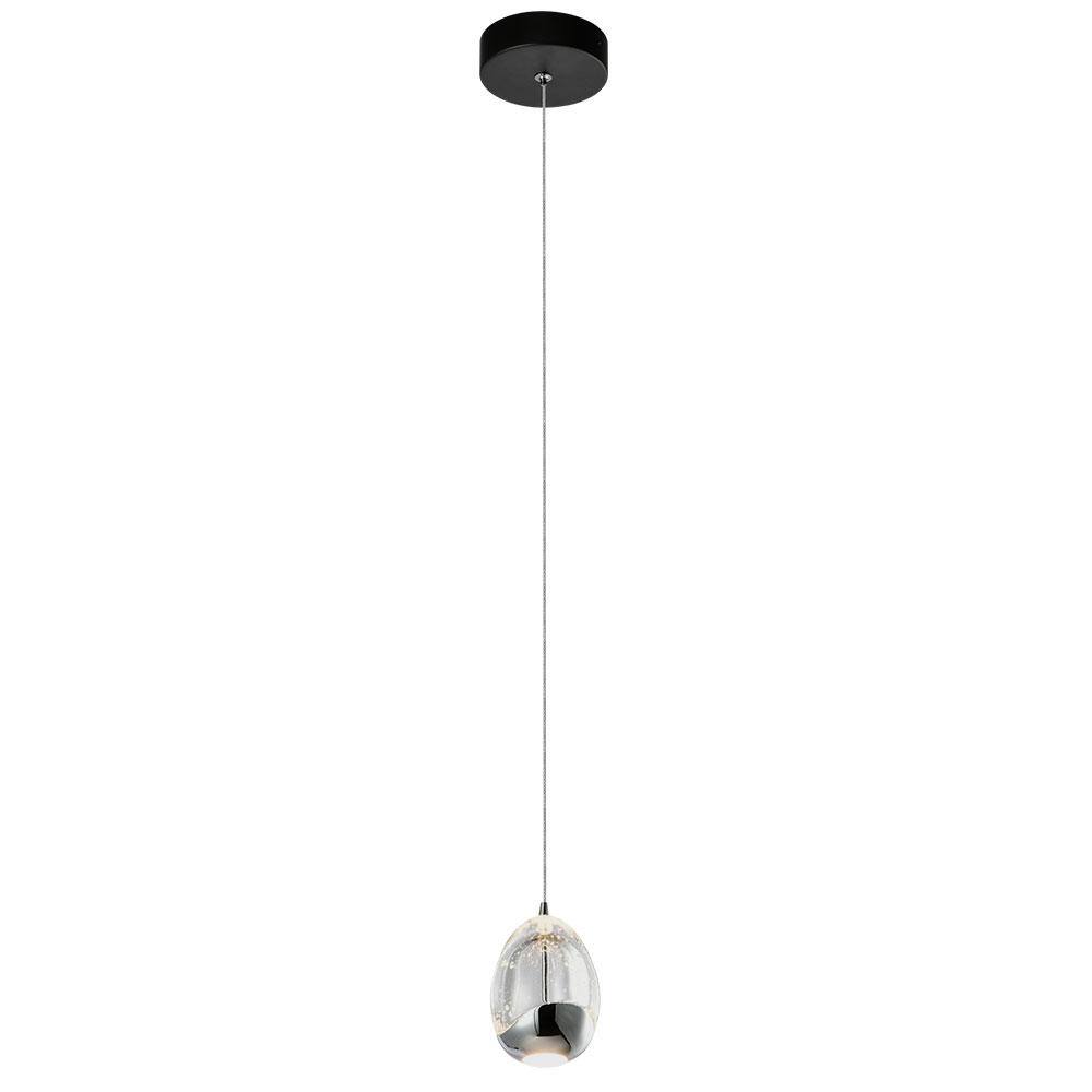 Artisan Deco Black Glass LED Pendant Light, 80" Energy Star