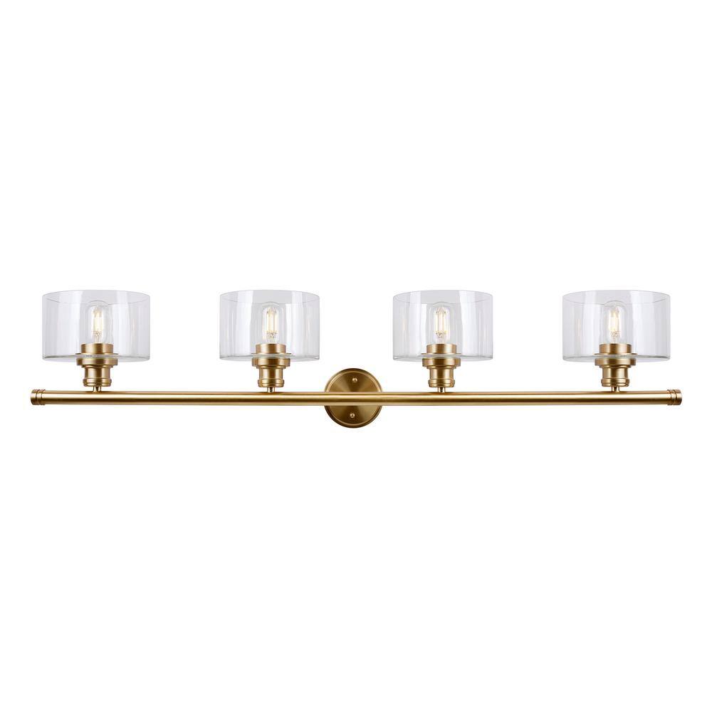 Zane 4-Light Soft Gold Bath Vanity Light with Clear Glass price history on PriceWatchPro