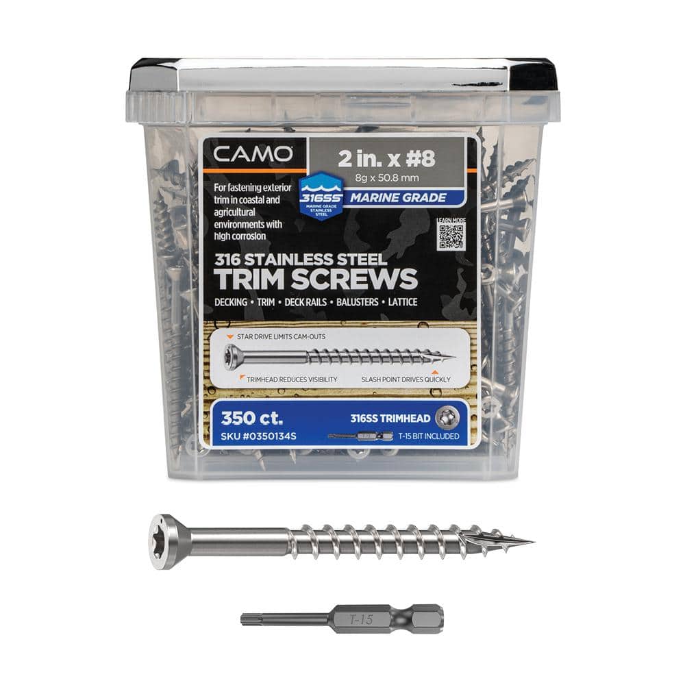 2 in. #8 316 Stainless Steel Premium Star Drive Trim Screws (350-Count) price history on PriceWatchPro