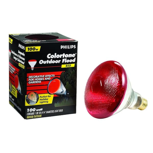 Philips 100-Watt BR38 Incandescent Flood - Red Light Bulb