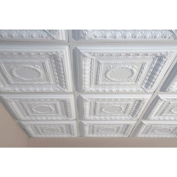 Empire White 2 ft. x 2 ft. Lay-in or Glue-up Ceiling Panel (Case of 6)