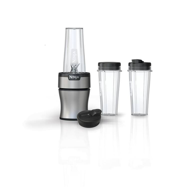 NINJA Nutri Blender Plus 20 oz. Single Speed Silver Countertop Blender