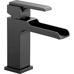 Ara Single Hole Single-Handle Bathroom Faucet with Metal Drain Assembly and Channel Spout in Matte Black