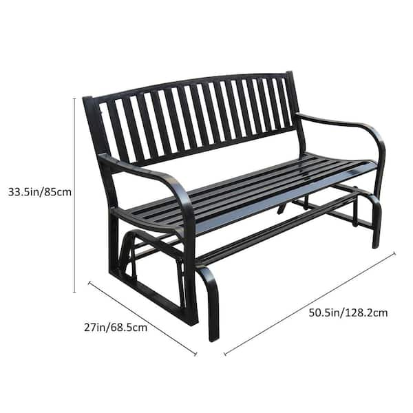 Steel store glider bench