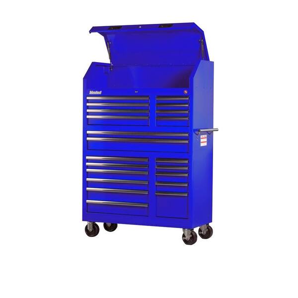 International Tech Series 42 in. 20-Drawer Tool Tower in Blue