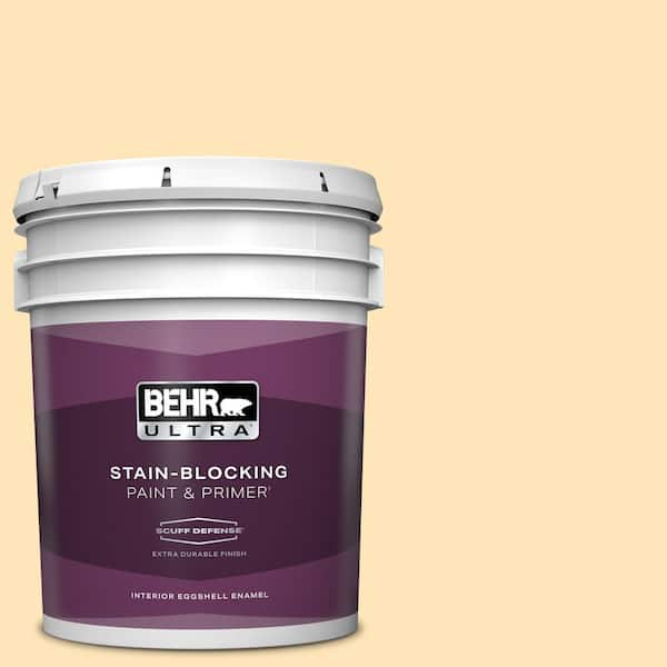 BEHR ULTRA 5 gal. #300A-2 Whisper Yellow Extra Durable Eggshell Enamel Interior Paint & Primer