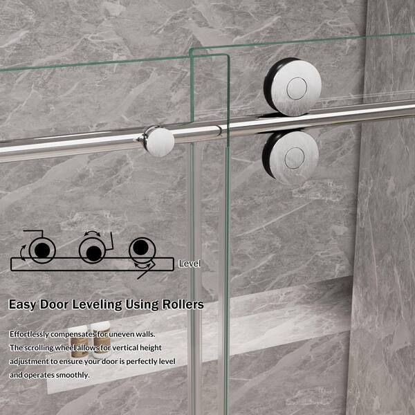 SHAAMA 60 in. W x 76 in. H Single Sliding Frameless Shower Door in