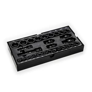 29-Piece SAE 3/8 in., 1/2 in. Impact Socket Tray Set