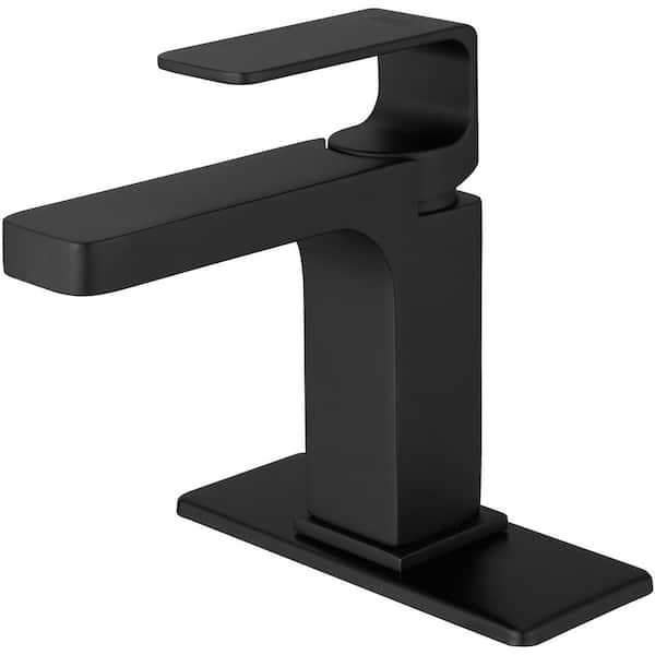BWE Single Hole Single-Handle Bathroom Faucet in Matte Black