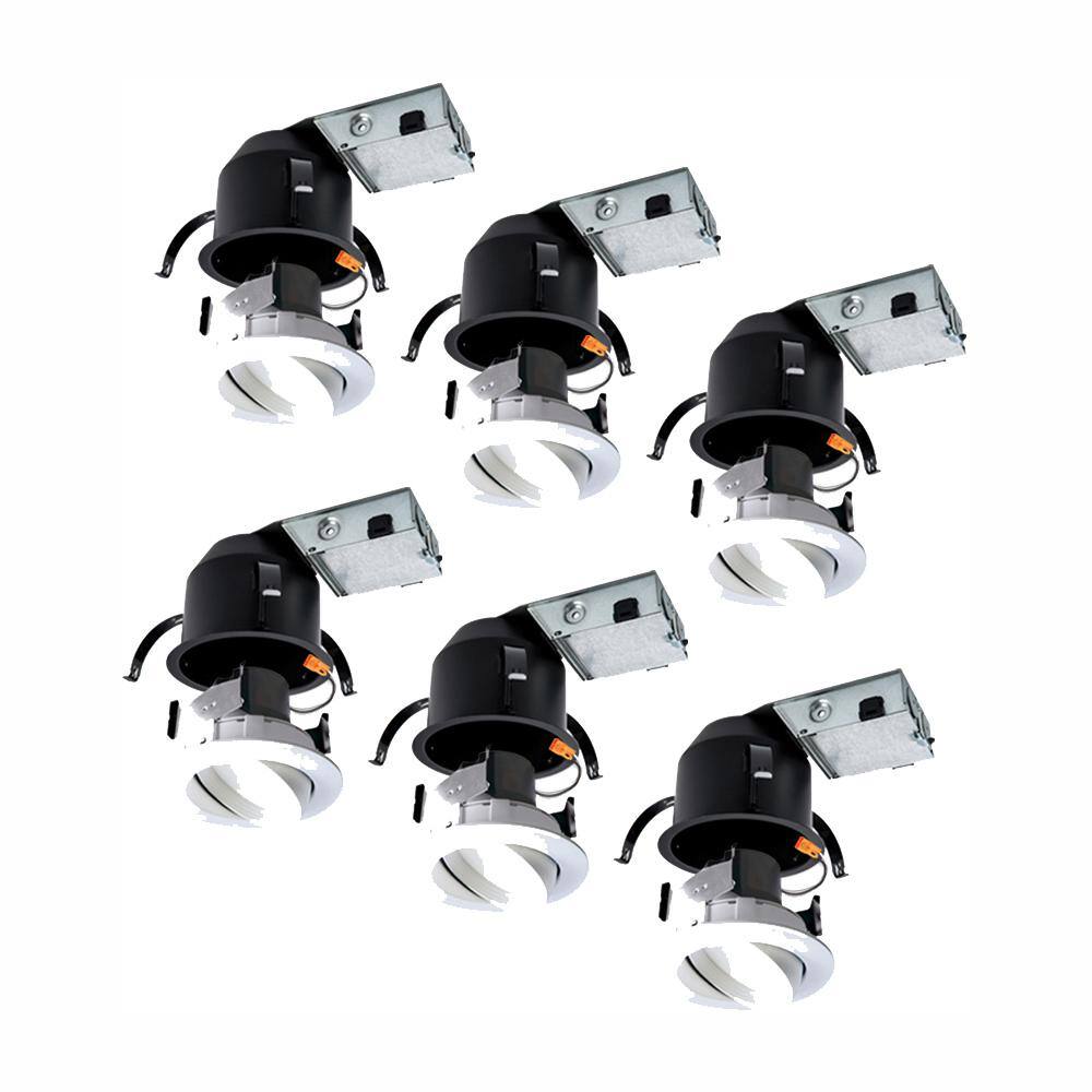 RA 4 in. (6-Pack) Remodel Ceiling Housing and (6-Pack) Dimmable White Integrated LED Recessed Spotlight Kit price history on PriceWatchPro