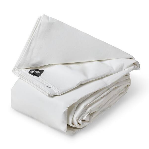 TarpsNow 20 ft. x 40 ft. White 12 Mil Fire Retardant Heavy Duty