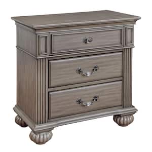 Stablewatch 3-Drawer Gray Nightstand (29.25 in. H x 29 in. W x 17.38 in. D)