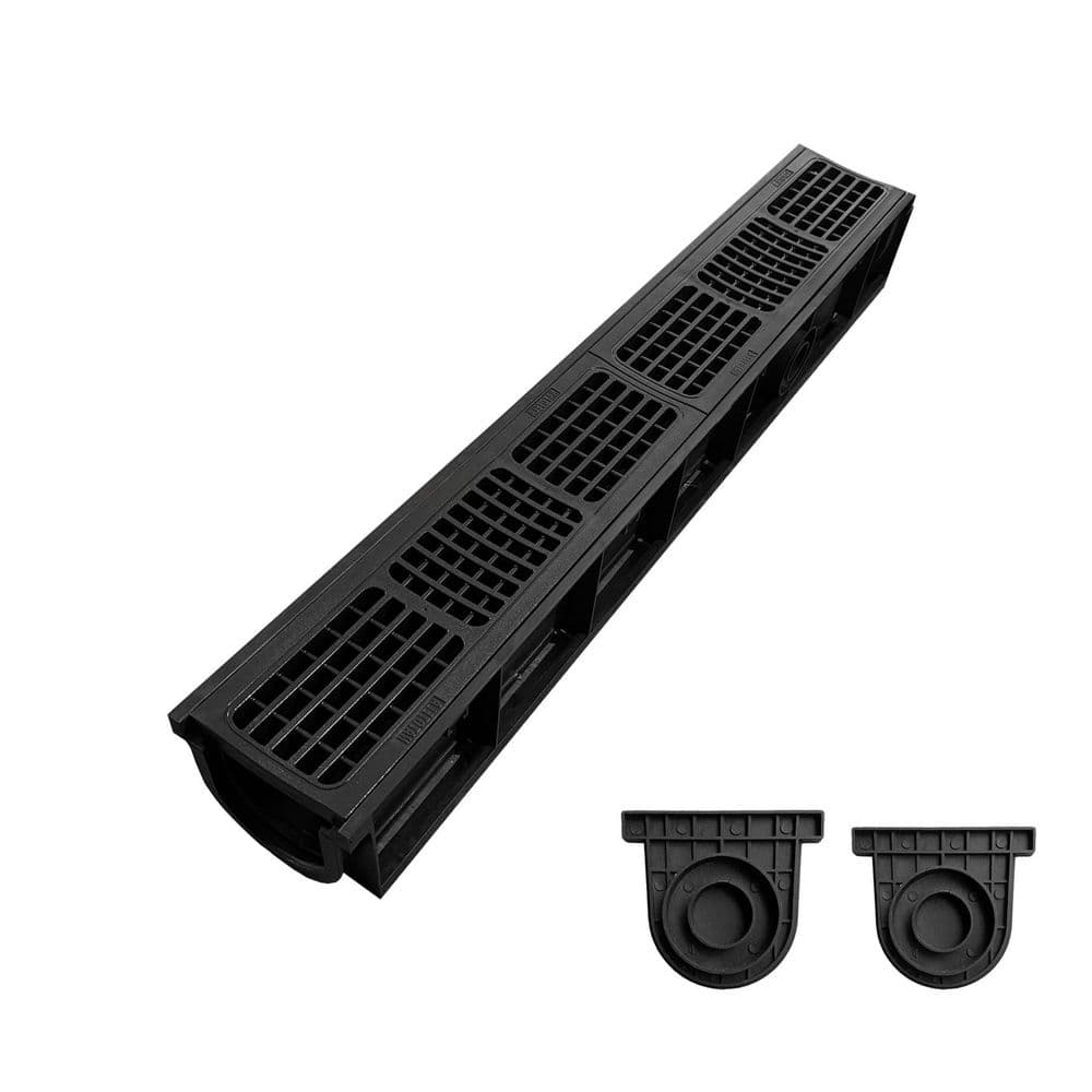 39.4 in. x 6.1 in. x 5.5 in. Driveway Channel Drain with HDPE Grate Deep Profile Trench Drain System for Garage price history on PriceWatchPro