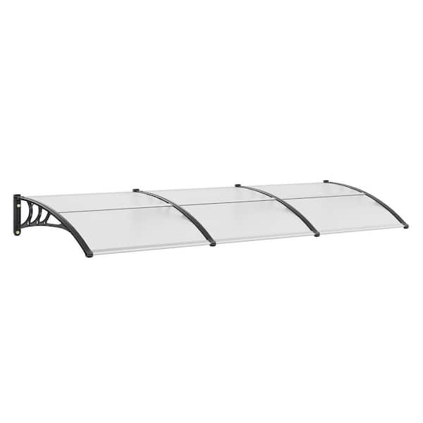 117 in. x 38 in. Window Door Awning Canopy, Front Door Overhang Awning for Sun Shutter, UV, Rain, Clear