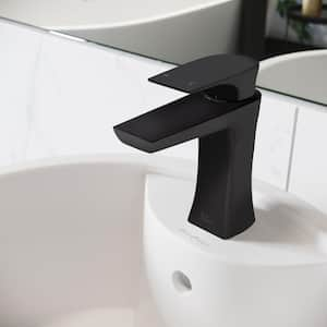 Monaco Single-Handle Single-Hole Bathroom Faucet in Matte Black