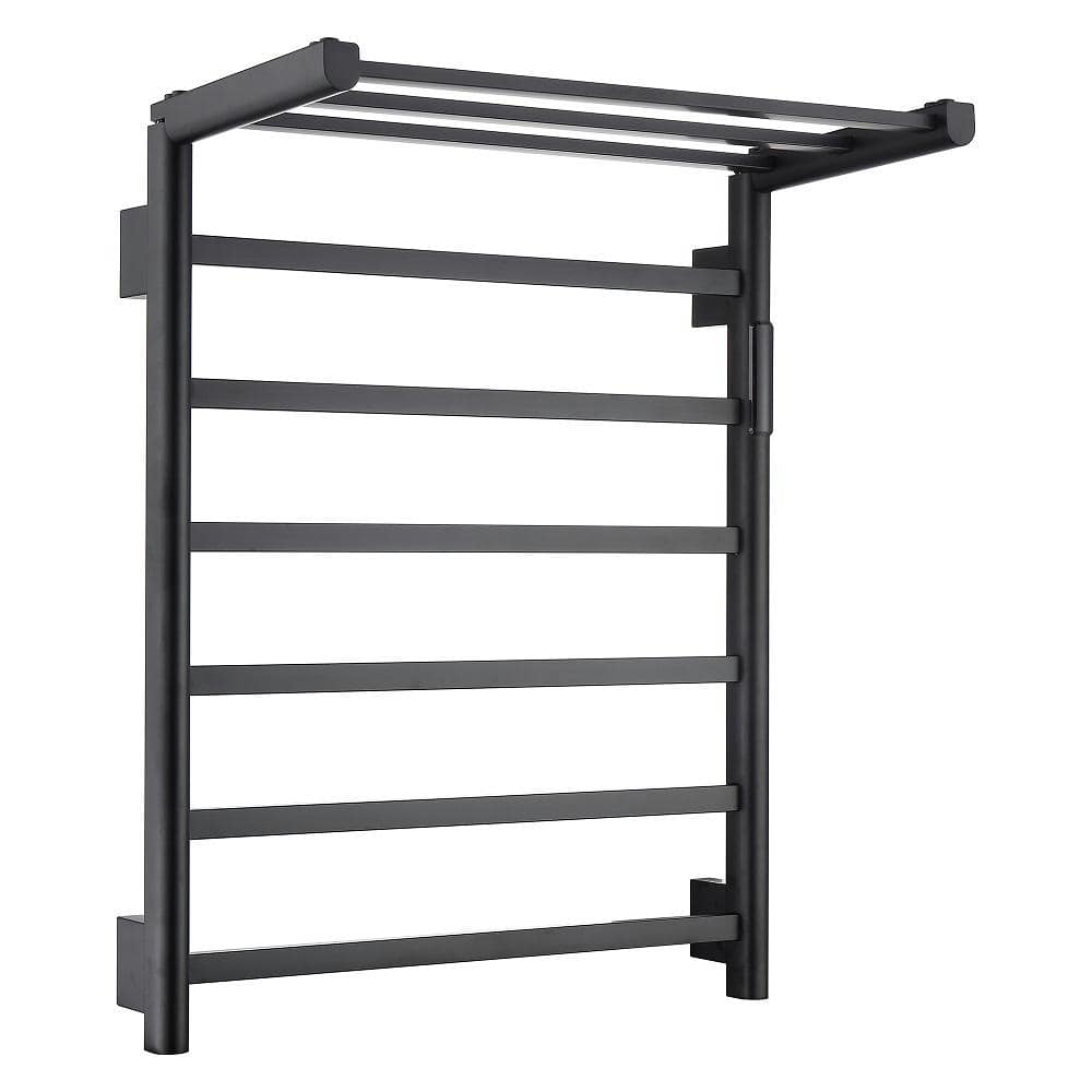 9-Bar Towel Rail Screw-In Electric Plug-In Towel Warmer in Matte black 6 of