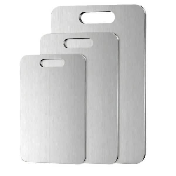 3-Piece 100% Pure Titanium Cutting  Board Set for Kitchen, Double-Sided, Non-Toxic,Easy to Clean and Dishwasher Safe