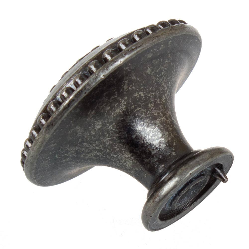 Weathered Nickel Beaded Round Cabinet Knob Set
