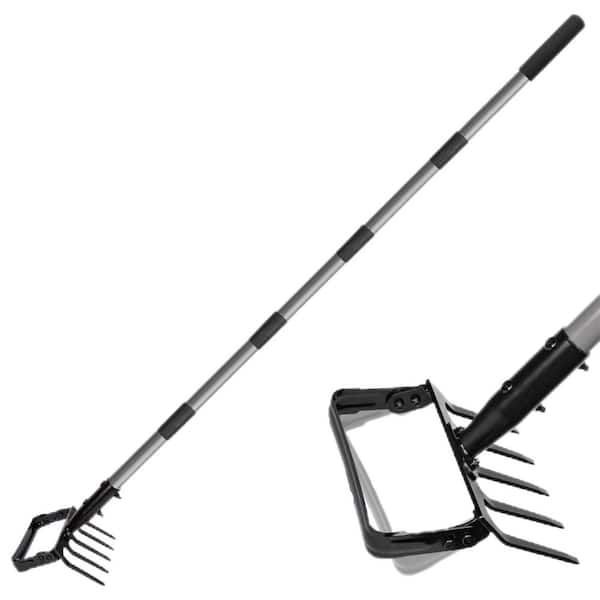 82 in. Metal Stirrup Hoe, Garden Hoe with 37-82 in. Adjustable Handle for Garden Weeding and Planting