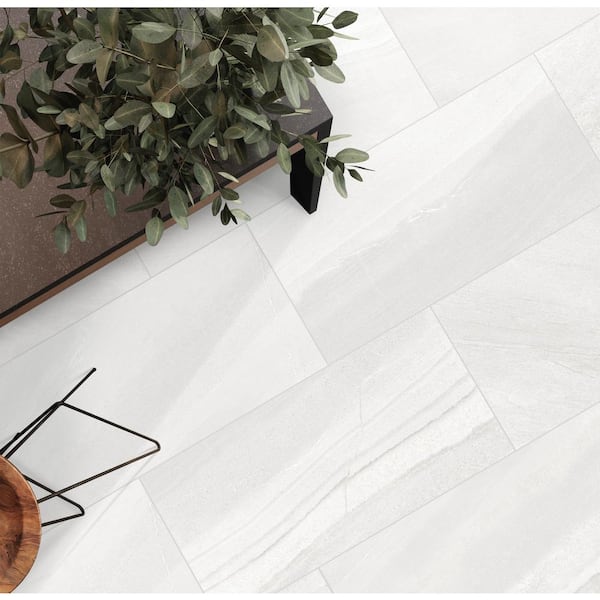 Seville White 12 in. x 24 in. Matte Porcelain Floor and Wall Tile (13.3 sq. ft./Case)
