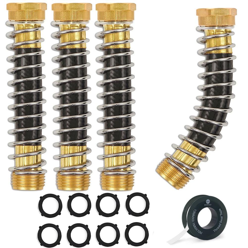 Morvat Garden Hose Kink Protector with Coil Spring, Includes